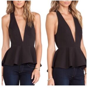 Lovers + Friends Bloom Blouse in Black size M cross cross back
